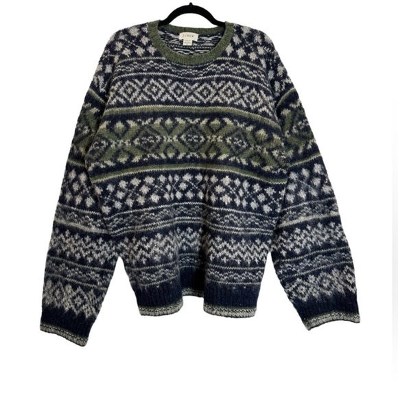 Vintage 90s J crew  Men’s‎ fair isle sweater Size XL - Picture 1 of 5